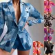 women's fashion suit print shorts suit