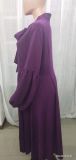 Whiter Purple Formal Puff Sleeves Tied Cocktail Party Dress