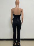 Women Sexy Off Shoulder Backless Sequin Jumpsuit