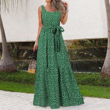 Chic Fashion Print Sling Elegantes Schnürkleid für Damen
