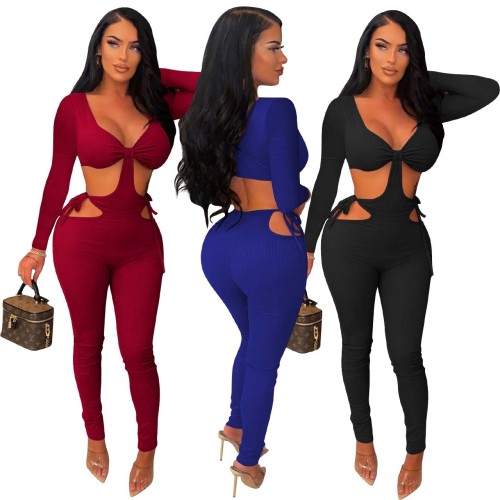 Damenbekleidung, modischer und sexy Jumpsuit mit offener Taille
