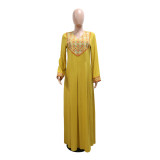 Muslim Women Embroidered Lace Dubai Casual Robe Women Muslim