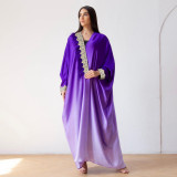 Fashion Feather Feature Web Fledermaus Ärmel Ombre Kleid Muslim