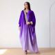 Fashion Feather Feature Web Bat Sleeves Ombre Dress Muslim