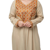 Muslim Women Embroidered Lace Dubai Casual Robe Women Muslim
