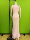 Women'S Asymmetric Ruffle Dress One Shoulder Gown Long Dress