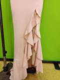 Женское асимметричное платье с рюшами, одно плечо, длинное платье