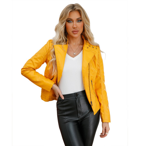 Spring And Autumn Women'S Short Slim Thin Leather Jacket Women'S Clothing