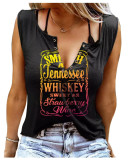 Ärmelloses T-Shirt mit V-Ausschnitt, Sommer-Tanktop für Damen