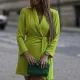 Fall Women Casual Solid Long Sleeve Lace-Up Dress