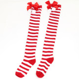 Christmas socks ball socks over the knee socks women's long tube festival Christmas striped stockings
