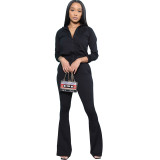Women Casual Long Sleeve Zip Top + Pant Two-Piece Set