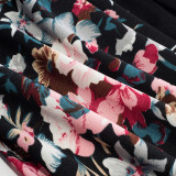 Frauen-Sommer-Rüschen-Patchwork-Blumenkleid mit eckigem Ausschnitt