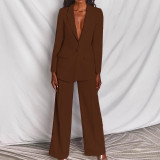 Women Fall/Winter Casual Blazer + Pants Two-Piece Set