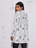 Women's Autumn Winter Print Fashion Casual Blazer Jacket