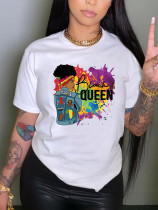 Women's Short Sleeve T-Shirt Fashion Print Plus Size Basic Shirt