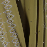 Afrikanisches Kleid Robe Pearl Chiffon Perlen Perlen Abaya Robe Kleid