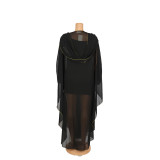 Afrika Büyük Beden Elbise İnci Şifon Boncuklu Abaya Robe Elbise