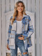 Women Casual Fall/Winter Plaid Long Sleeve Belted Jacket