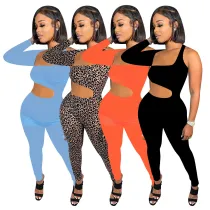 Women'S Sexy Single Long Sleeve Cutout Tight Fitting Jumpsuit