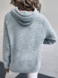 Women'S Autumn Winter Drawstring Hooded Knitting Shirt Pullover Sweater