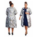 Plus Size Women's African Mom Print Two Piece Long Dress