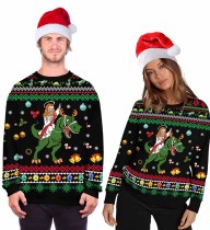 Herbst Digitaldruck Weihnachten Frauen Hoodies Rundhals Pullover Herren Sweatshirt