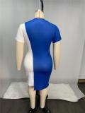 Plus Size Women's Summer Irregular Print Sports Casual Dress