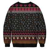 Fall Digital Print Christmas Women's Hoodies Round Neck Pullover Men's Sweatshirt