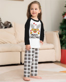 Plaid Fawn Print Christmas Parent-Child Suit Fashion Deer Head Family Pajamas Two Piece Set