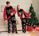 Christmas Cartoon Print Round Neck Long Sleeve Top+Pant Pajama Two Piece