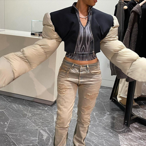 Veste d'hiver décontractée à manches longues zippée pour femmes