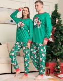 Christmas Santa Print Long Sleeve Top+Pant Homewear Pajamas Two-Piece Set