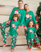 Christmas Santa Print Long Sleeve Top+Pant Homewear Pajamas Two-Piece Set