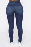 High Waist Stretch Ripped Denim Tight Pants Women'S Jeans