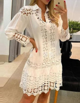 Women'S Cutout Elegant Casual Shirt Dress + Strap Dress