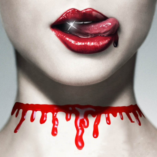 （5pcs）Halloween Necklace Creative Bloody Cut Bloodstained Chocker Red Simulation Stomach Bleeding Collar