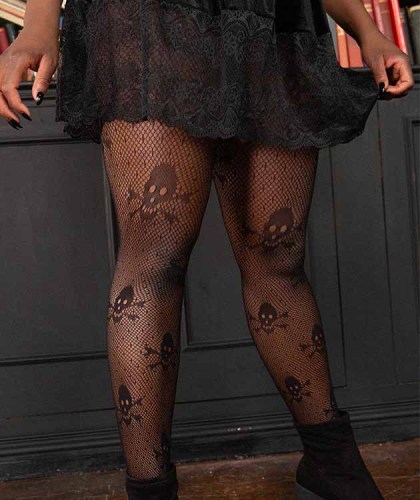 Sexy Lingerie Plus Size Halloween Skull Stockings Basic Socks Black Temptation Sexy Stockings