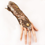 (5PCS)Gold Gloves Vintage Gold Lace Lace Gloves Ladies Dress Decoration Matching Bracelet