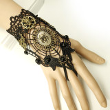 (5PCS)Retro Fashion Style Bracelet Spider Web Black Lace Lace Gloves Halloween Day Accessories