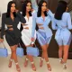 Sexy Women's Suit Solid V-Neck Top Back Lace-Up Pants Mesh Patchwork Set