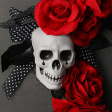 Halloween skull red rose ghost hand garland ghost festival party venue horror props decoration rattan ring