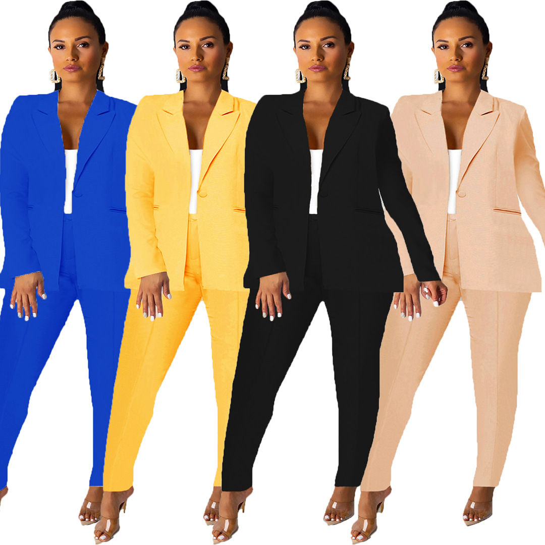 Fall Women's Solid Color Sexy Fashion Casual Suit - The Little Connection