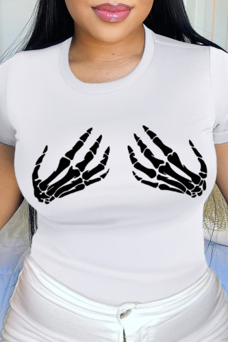 T-shirt d'été pour femme à manches courtes pour femme Style de chemise basique imprimé lettre