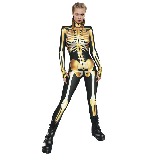 Traje de cosplay de Halloween Mono de esqueleto de impresión digital mono de cosplay