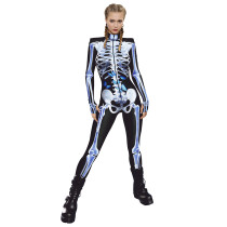 Halloween cosplay kostuum Jumpsuit skelet digitale print cosplay jumpsuit