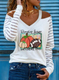 Pumpkin halloween print blouse t-shirt