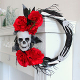 Halloween skull red rose ghost hand garland ghost festival party venue horror props decoration rattan ring