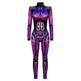 Halloween cosplay costume Jumpsuit skeleton digital print cosplay jumpsuit