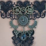 (5PCS)goth punk retro lace bracelet ladies gear clock steam engine hand accessories party accessories